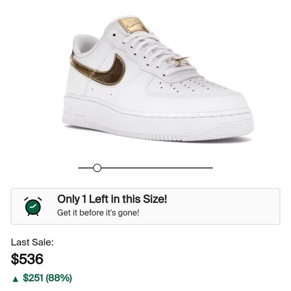 Nike Air Force 1 '07 LV8 Low DC2181-100 - White Metallic Gold Size Men 9.5 - Picture 12 of 14